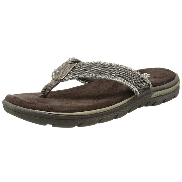 skechers memory foam sandals mens